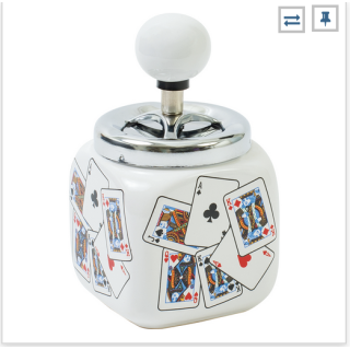 Playing Cards Spin Push Ashtray