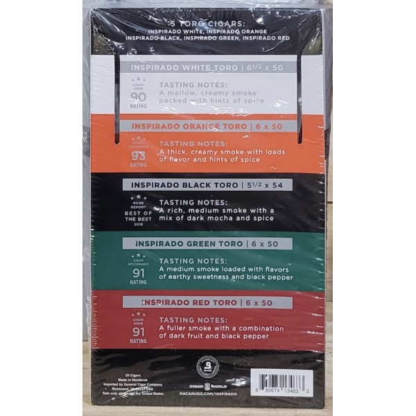 Macanudo Inspirado Toro Display 5/5 pk Cigars