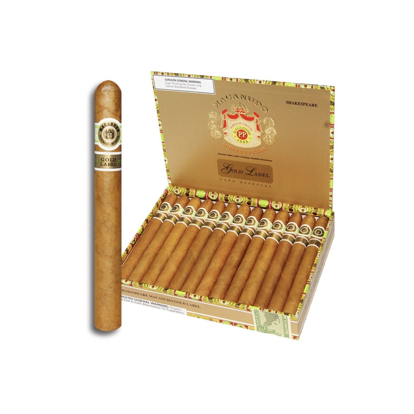 Macanudo Gold Shakespear 25/BX Cigars