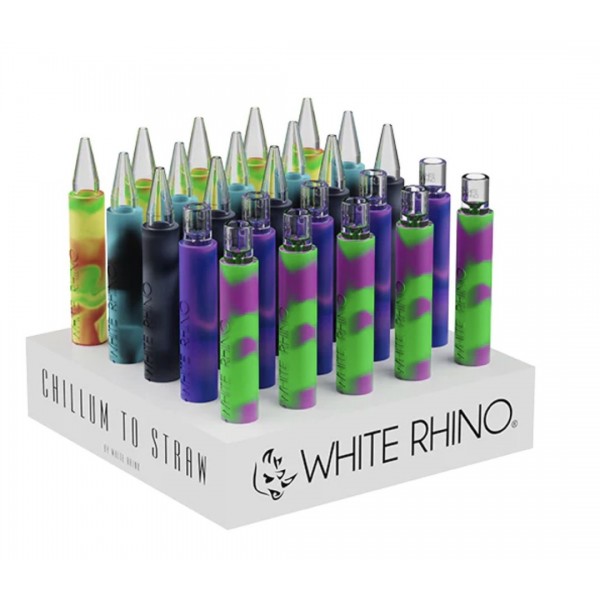 WHITE RHINO Pyrex Chillum to Straw 25pk