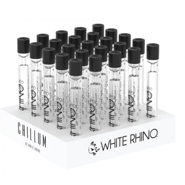 WHITE RHINO Chillum w/Silicone Cap 25pk Display