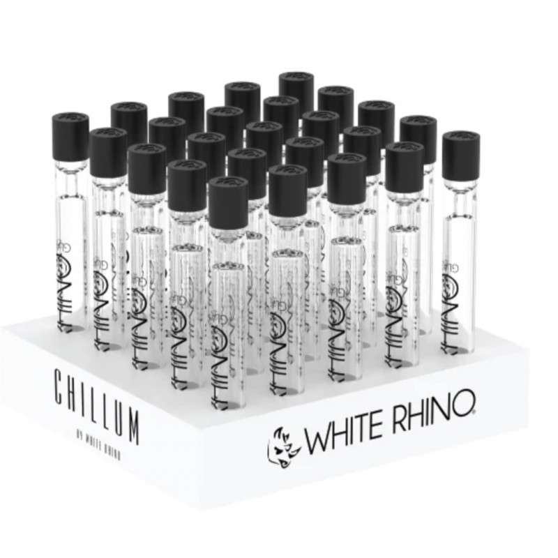 WHITE RHINO Chillum w/Silicone Cap 25pk Display