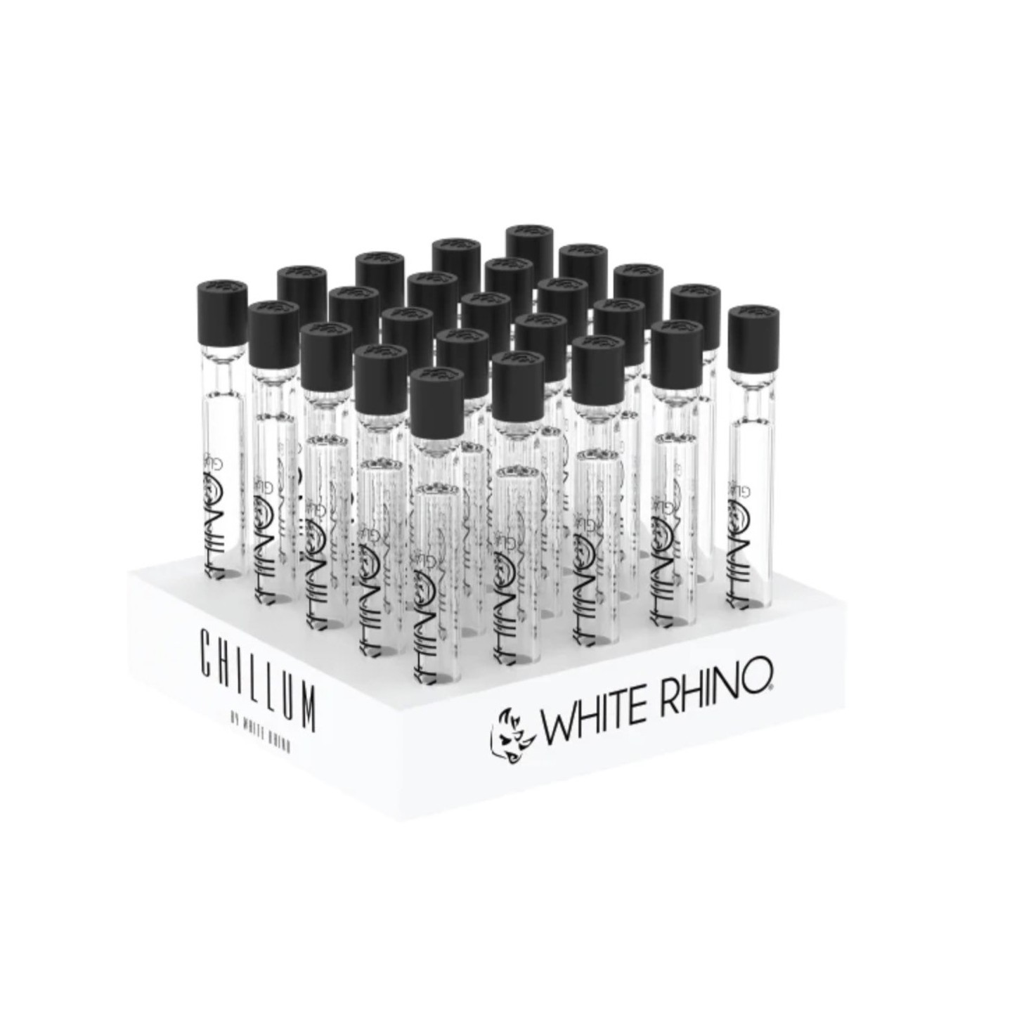 WHITE RHINO Chillum w/Silicone Cap 25pk Display