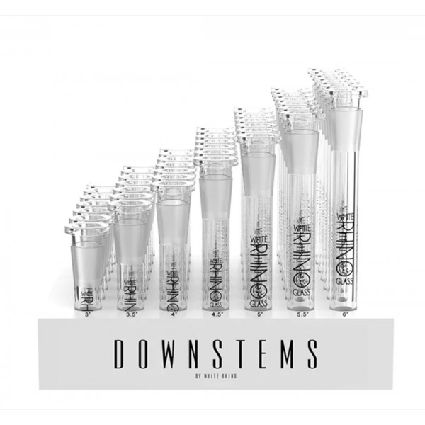 WHITE RHINO 19/14 Glass on Glass Down Stem 49pk Display