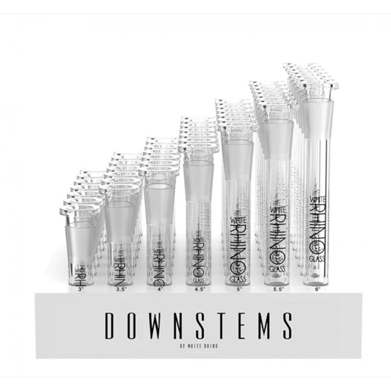 WHITE RHINO 19/14 Glass on Glass Down Stem 49pk Display