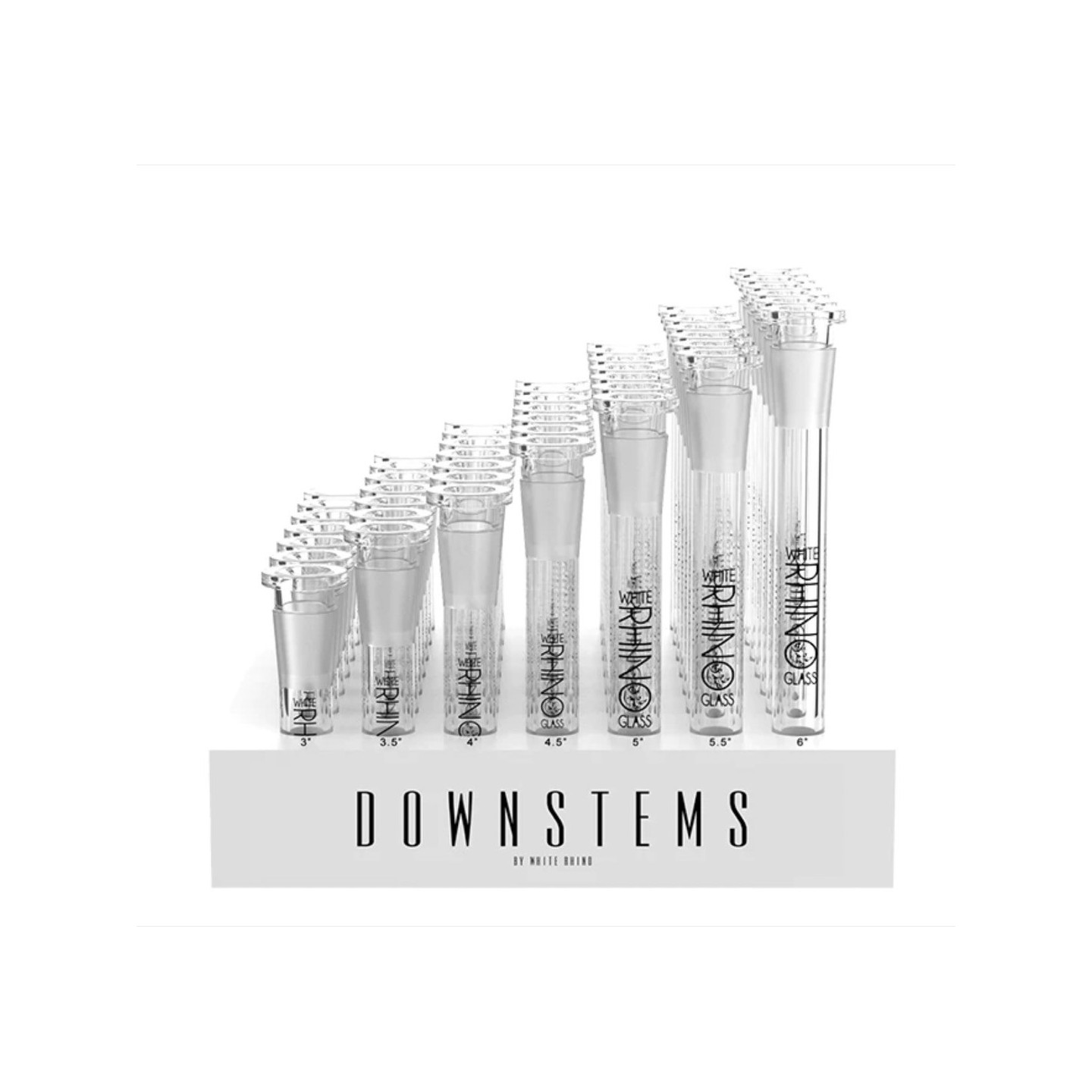 WHITE RHINO 19/14 Glass on Glass Down Stem 49pk Display