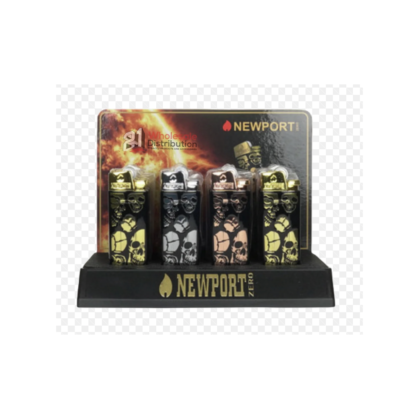 Newport Zero Skull Lighters 12PK