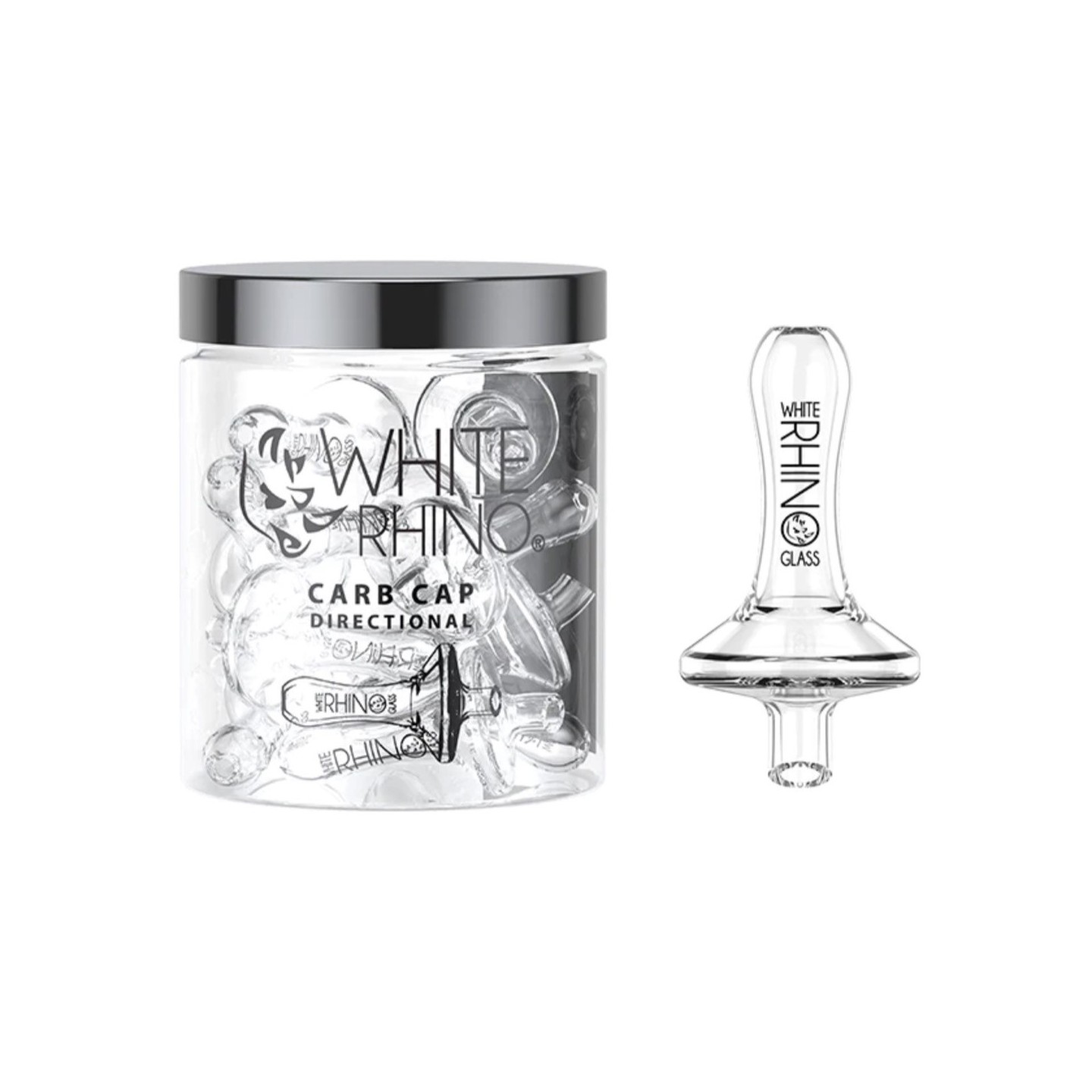 WHITE RHINO Glass Directional Carb Cap 20ct