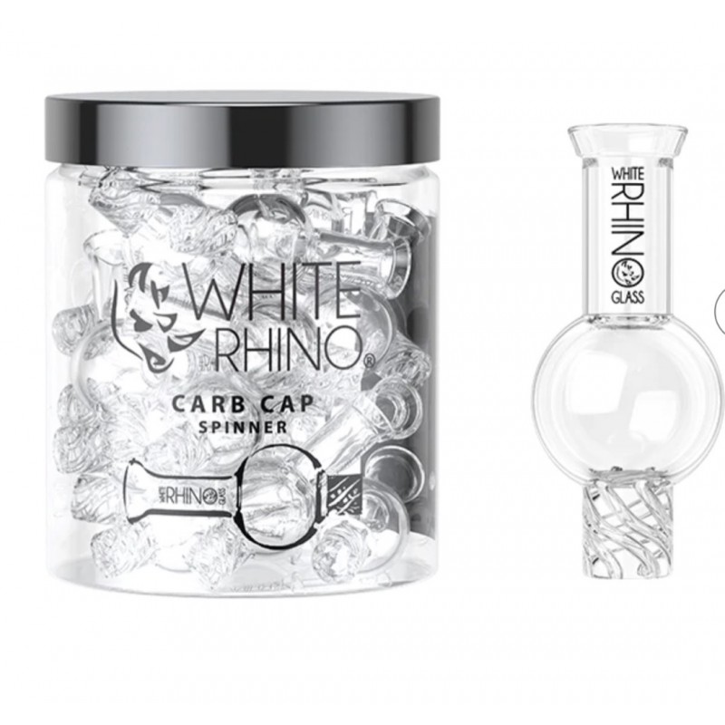 WHITE RHINO Glass Spinner Carb Cap 15ct WHITE RHINO Glass Spinner Carb Cap 15ct