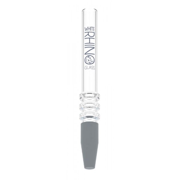 WHITE RHINO Quartz Dab Straw w/Silicone Cap 25pk