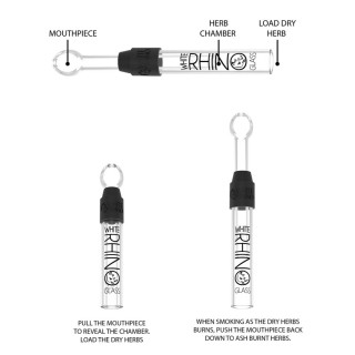 WHITE RHINO Glass Blunt Slider 25pk Display