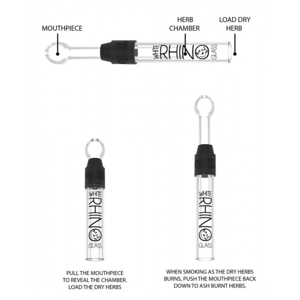 WHITE RHINO Glass Blunt Slider 25pk Display