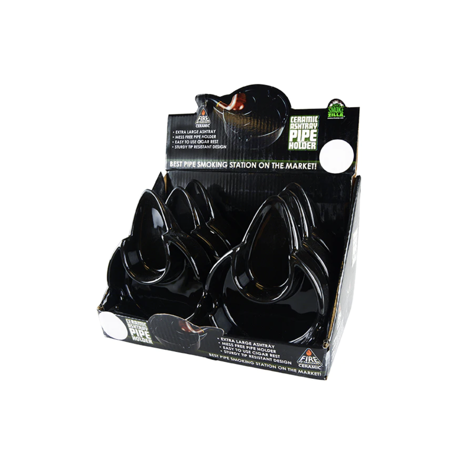 Ceramic Pipe Holder Ashtray 6pk