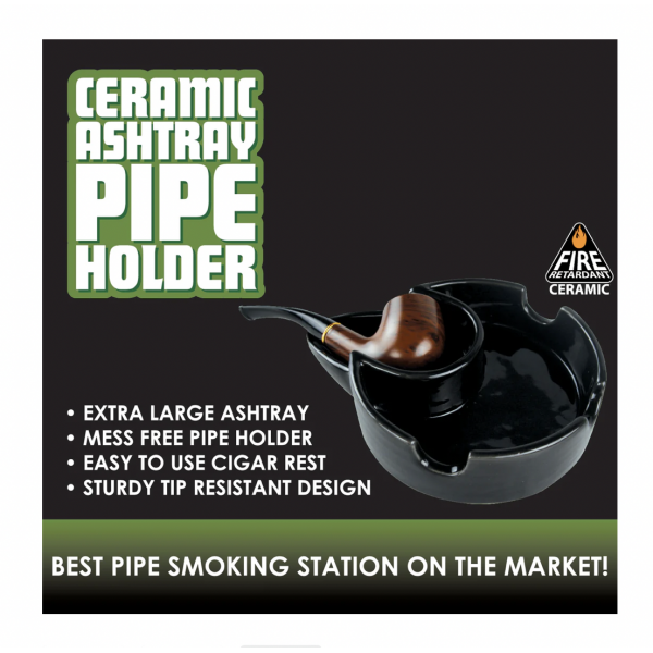 Ceramic Pipe Holder Ashtray 6pk