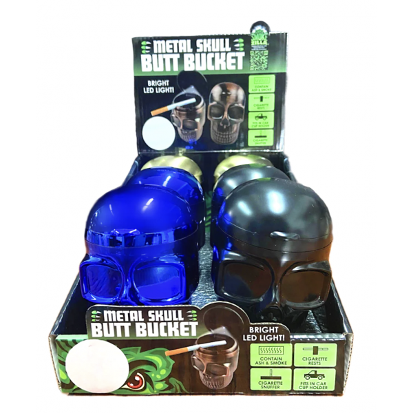 Ashtray Skull Butt Bucket Metal 6pk