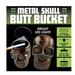Ashtray Skull Butt Bucket Metal 6pk