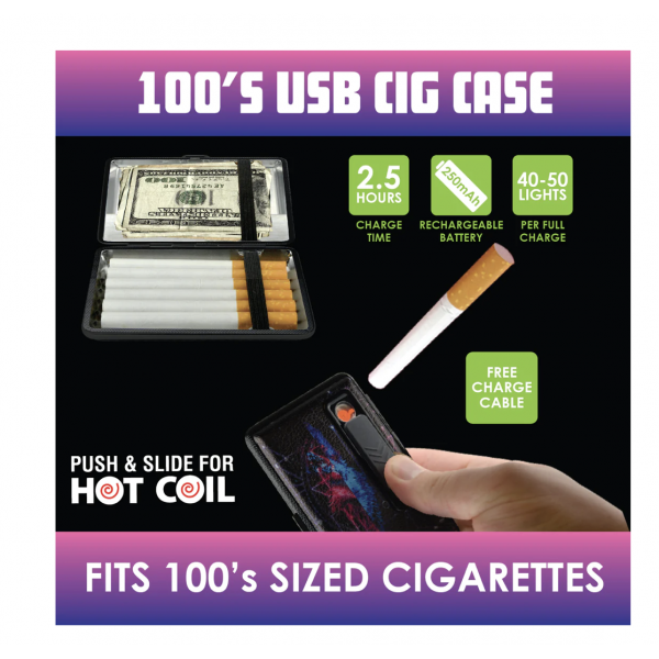 USB Lighter Cig Case 100s