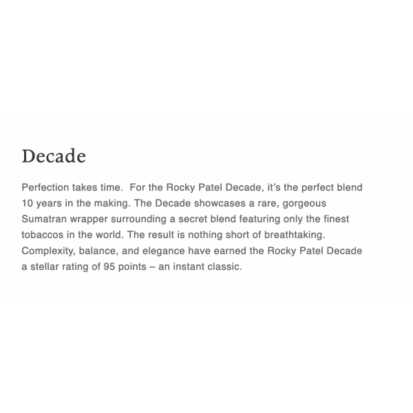 Rocky Patel Decade Toro 20/bx
