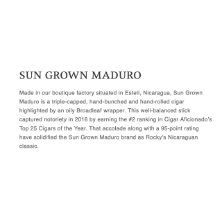 Rocky Patel Sungrown Maduro Toro 20/bx