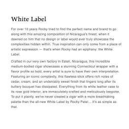 Rocky Patel White Label Robusto 20/bx
