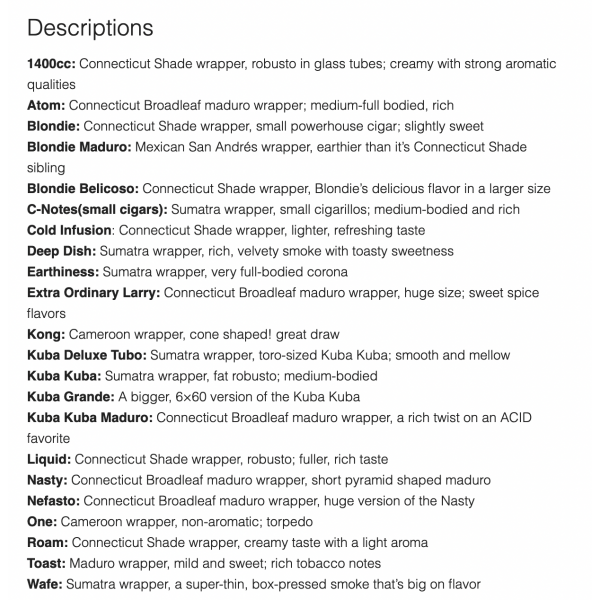 Acid Kuba Maduro Shelf Sleeve 25/Bx