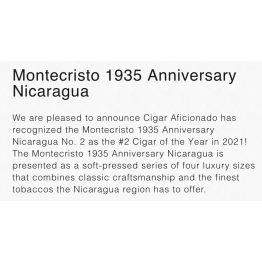 Montecristo 1935 Anniversary Nicaragua Figurado 50/Bx