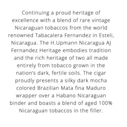 H. UPMANN Nicaragua AJ Fern Heritage Robusto 20/Bx