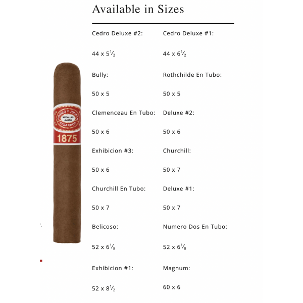 Romeo Y Julieta 1875 Deluxe No.1 Glass Tube 10/Box