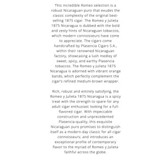 Romeo Y Julieta 1875 Nicaragua Magnum 20/Bx