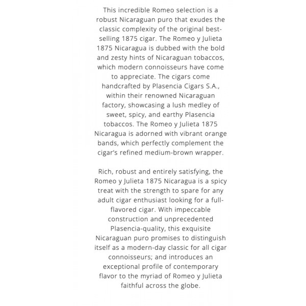 Romeo Y Julieta 1875 Nicaragua Magnum 20/Bx