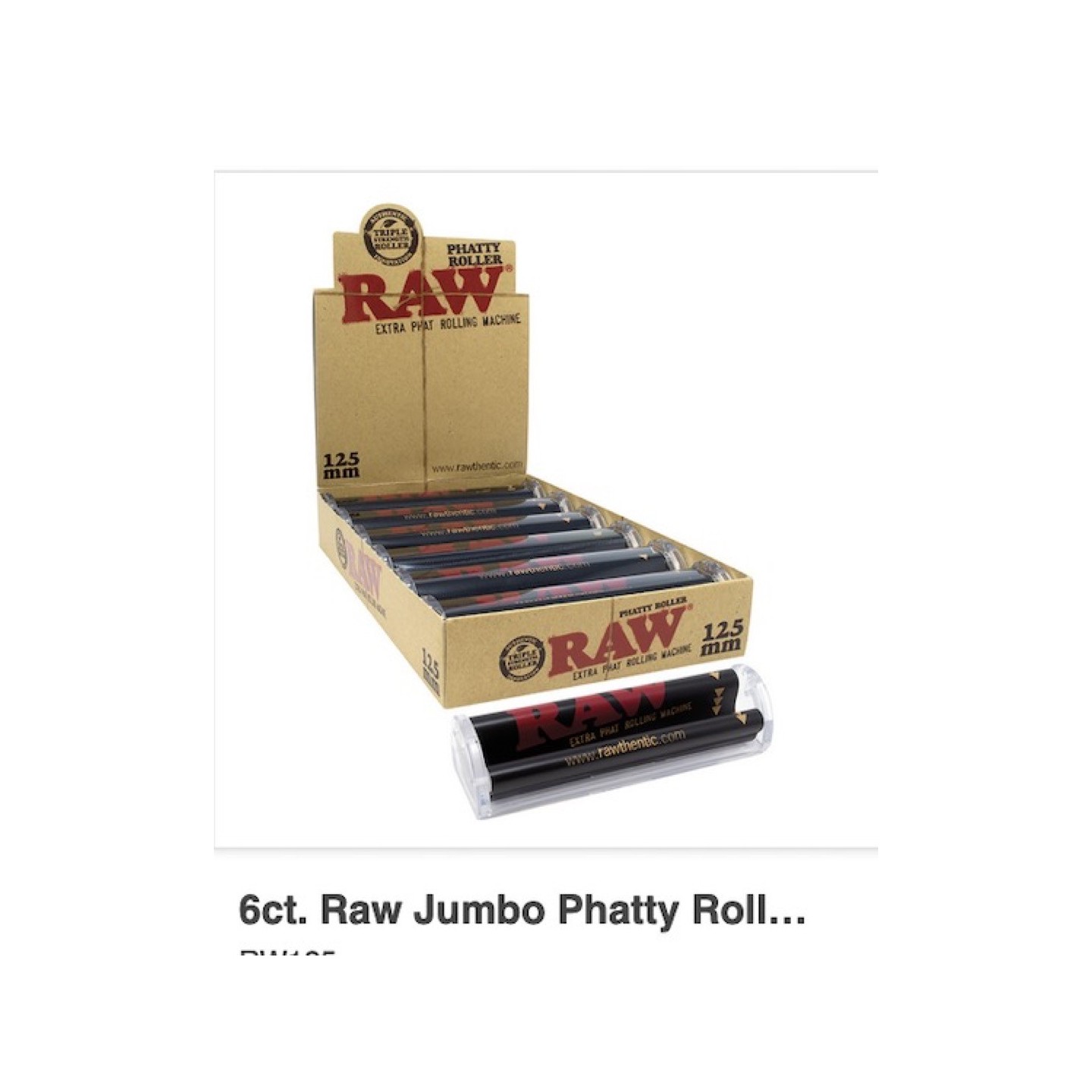 Raw Jumbo Roller 125mm 6pk