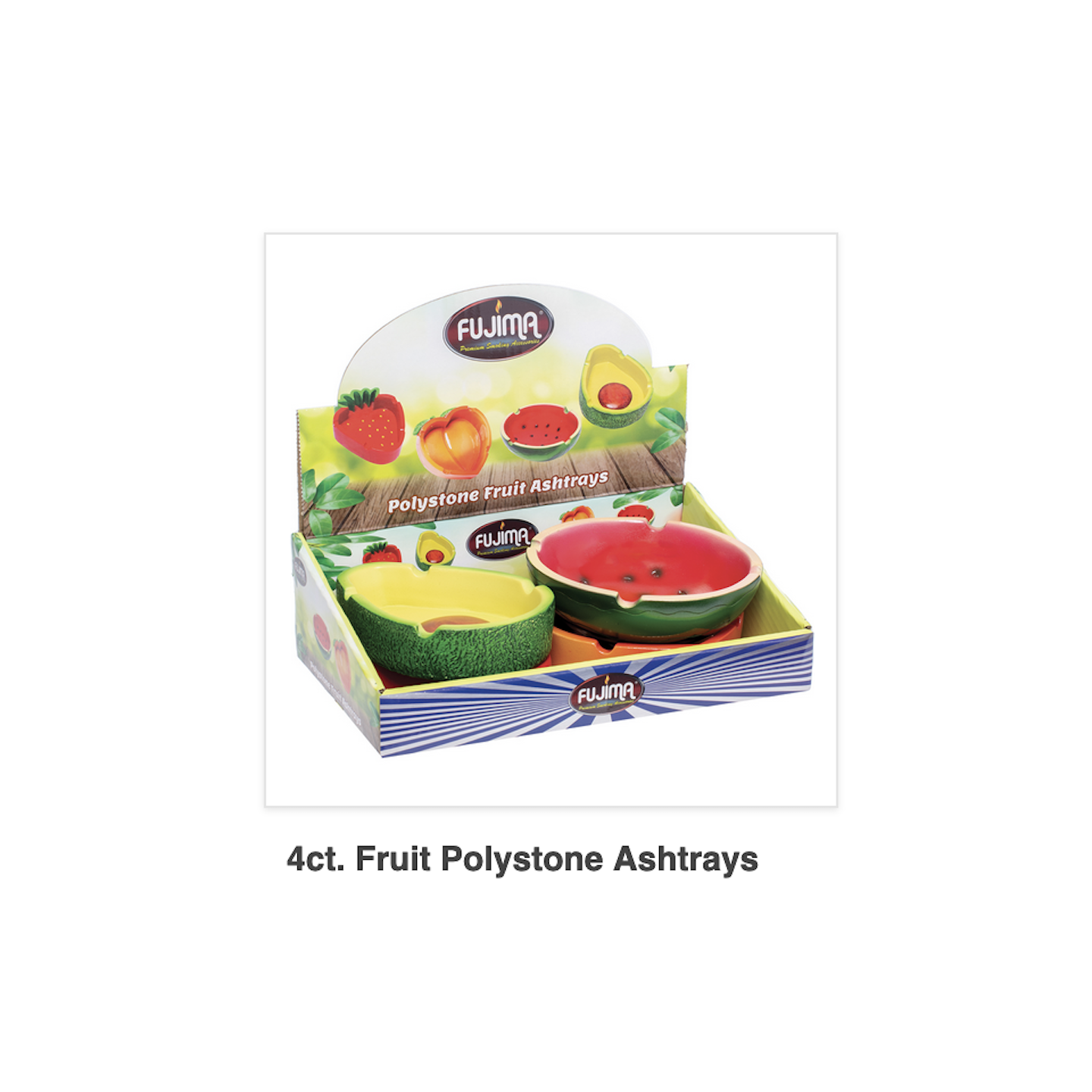 Polystone Ashtrays Fruit 4pk