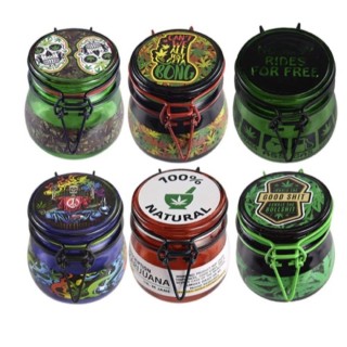 Glass Jar Metal Clasp 6pk 030012