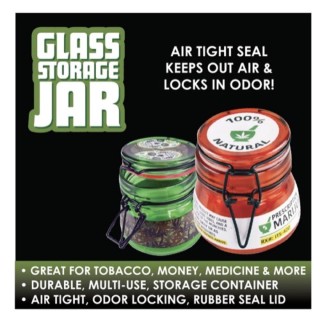 Glass Jar Metal Clasp 6pk 030012