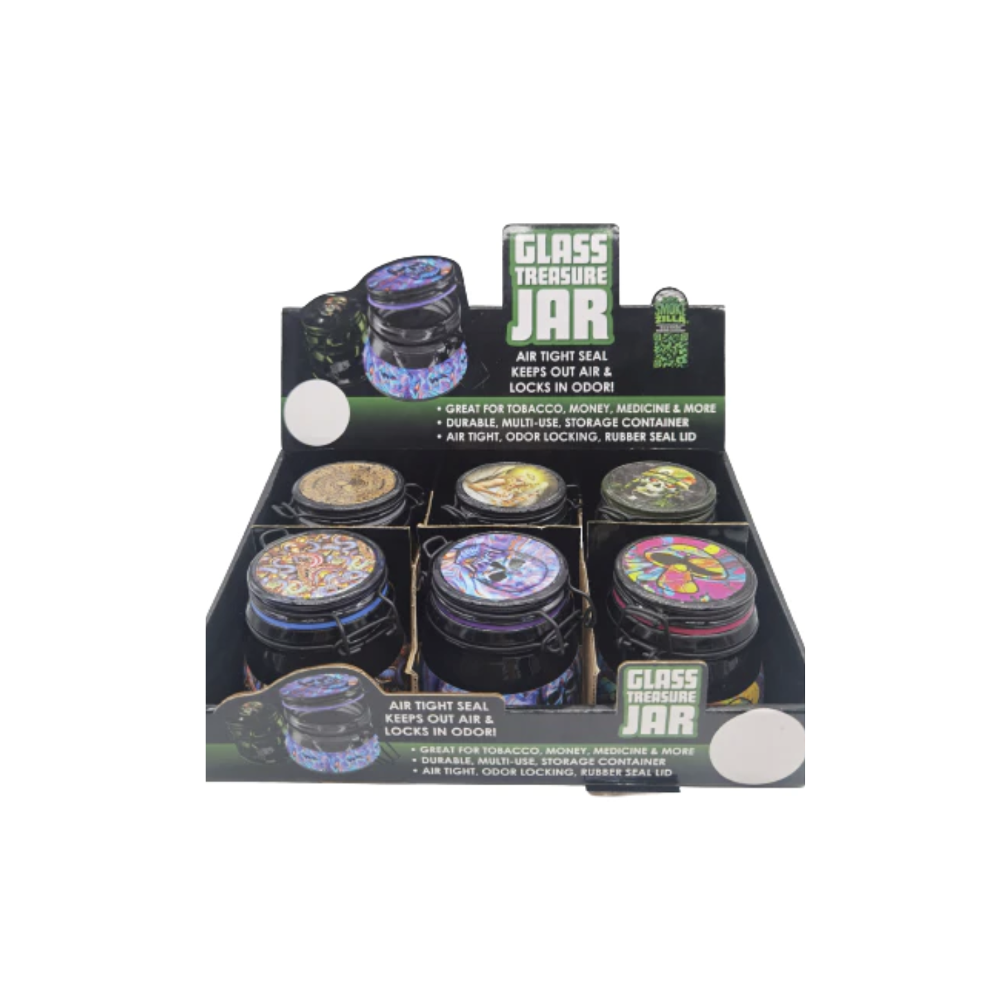 Glass Jar Metal Clasp 6pk 022679