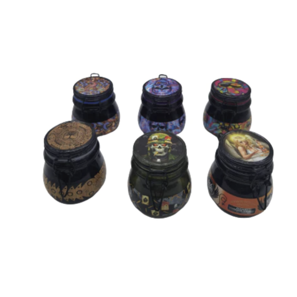 Glass Jar Metal Clasp 6pk 022679