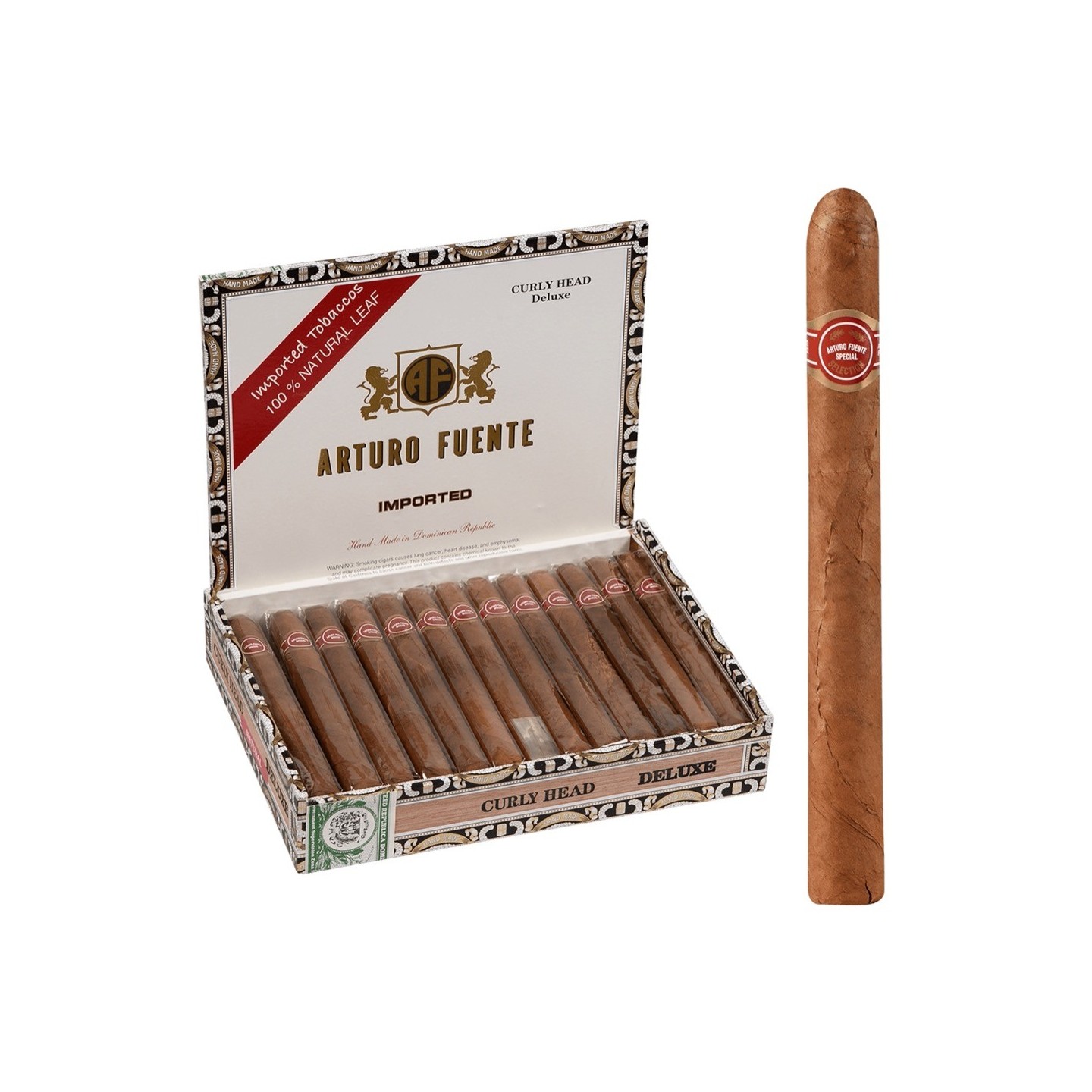 Arturo Fuente Curly Head Deluxe Natural 25/BX