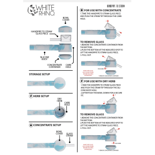 White Rhino Handpipe to Straw 1 Piece
