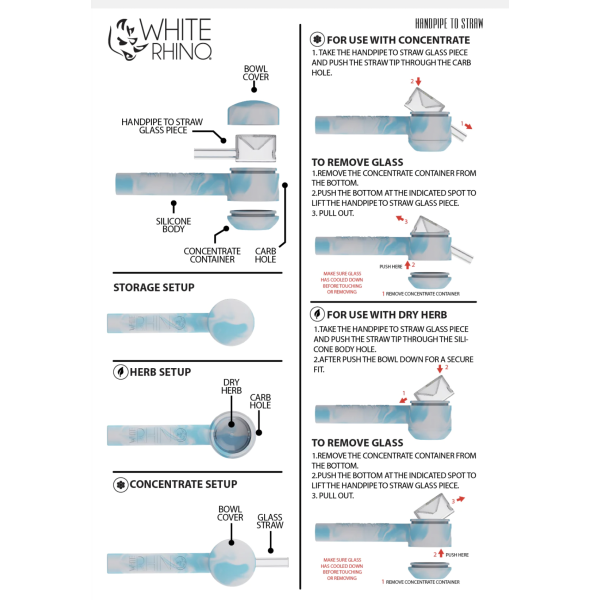 White Rhino Handpipe to Straw 20CT