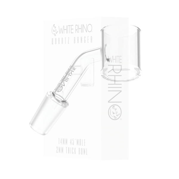 White Rhino 14MM 45° MALE QUARTZ BANGER 2MM - 5 COUNT DISPLAY