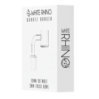 White Rhino 19MM 90° MALE QUARTZ BANGER 2MM - 5 COUNT DISPLAY
