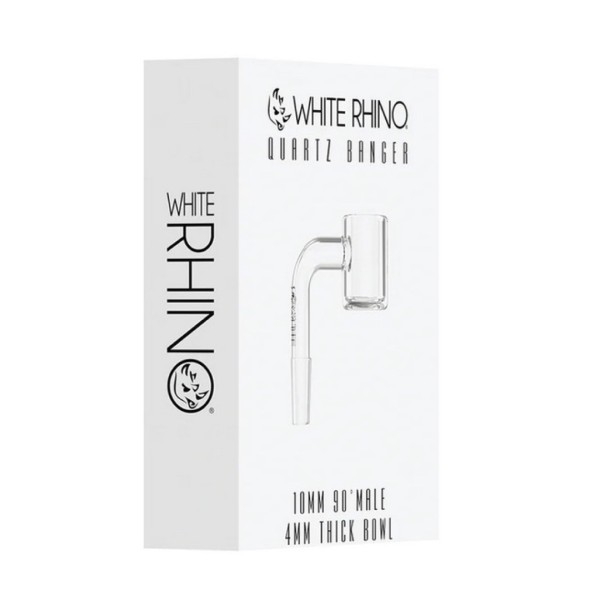 White Rhino 10MM 90° Male Quartz Banger 4MM - 5 count display