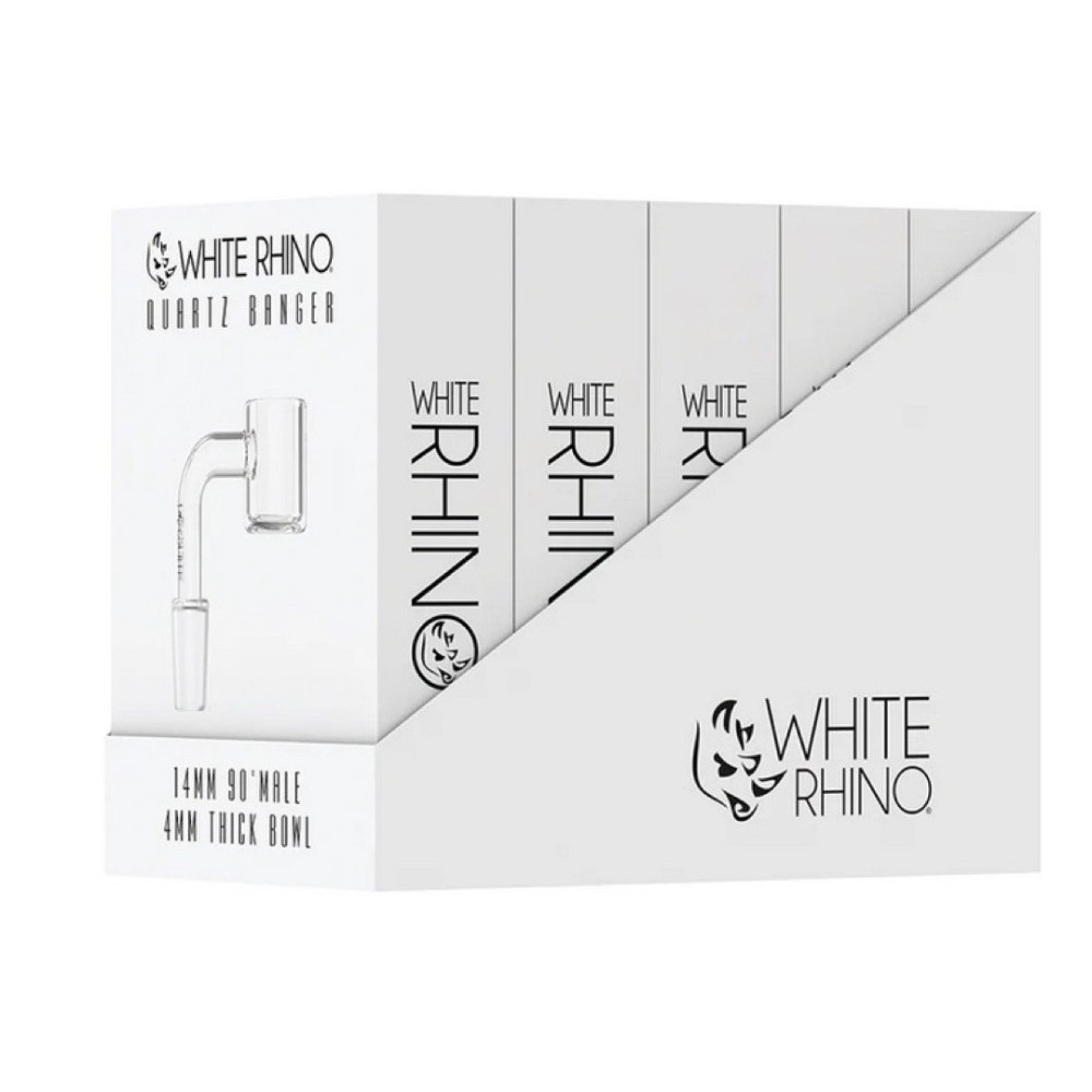White Rhino 14MM 90° Male Quartz Banger 4MM - 5 count display