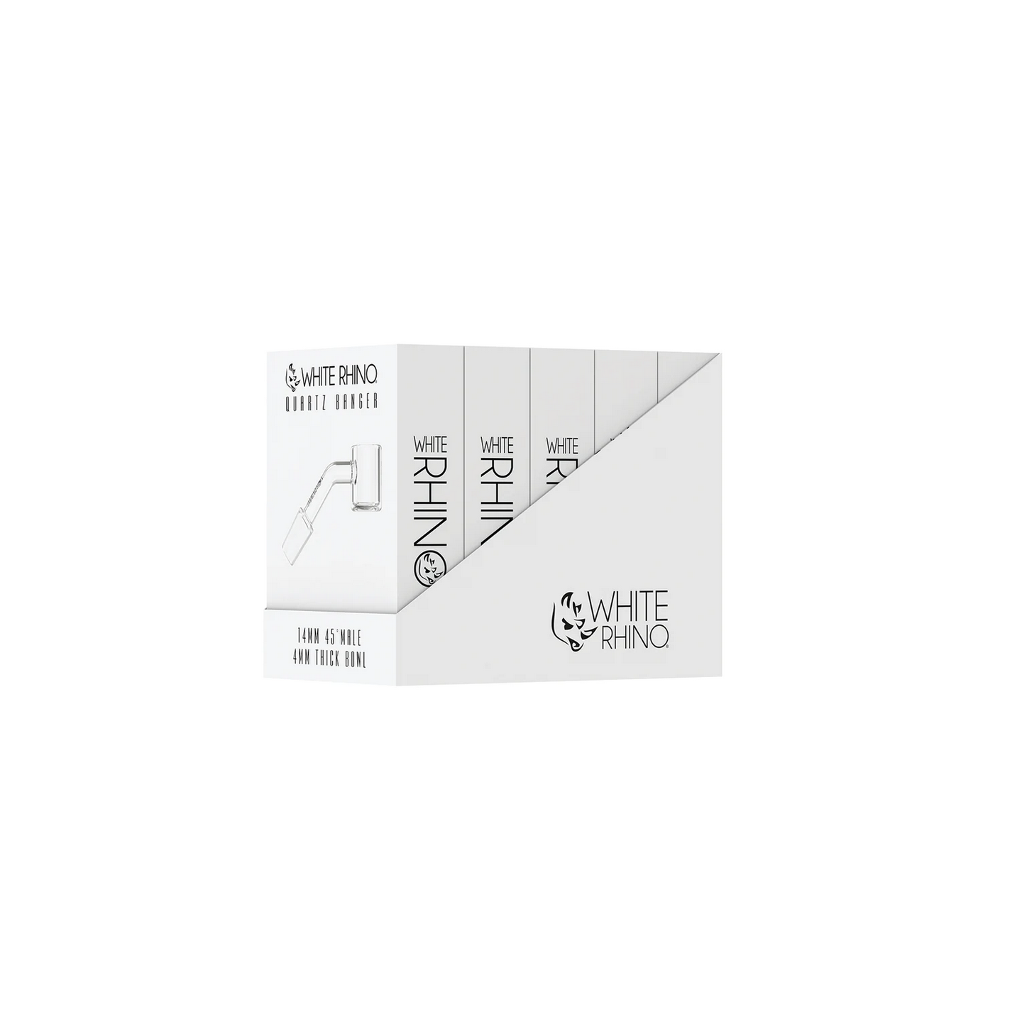 White Rhino 14MM 45° Male Quartz Banger 4MM - 5 count display