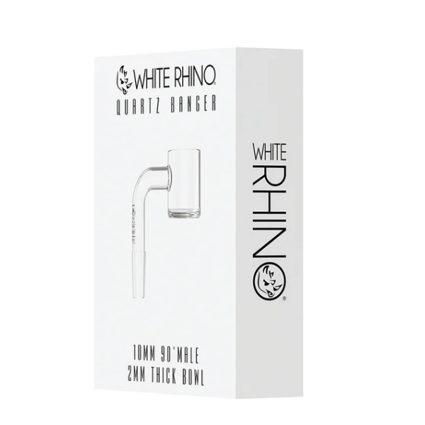 White Rhino 10MM 90° Male Quartz Banger 2MM - 5 count display