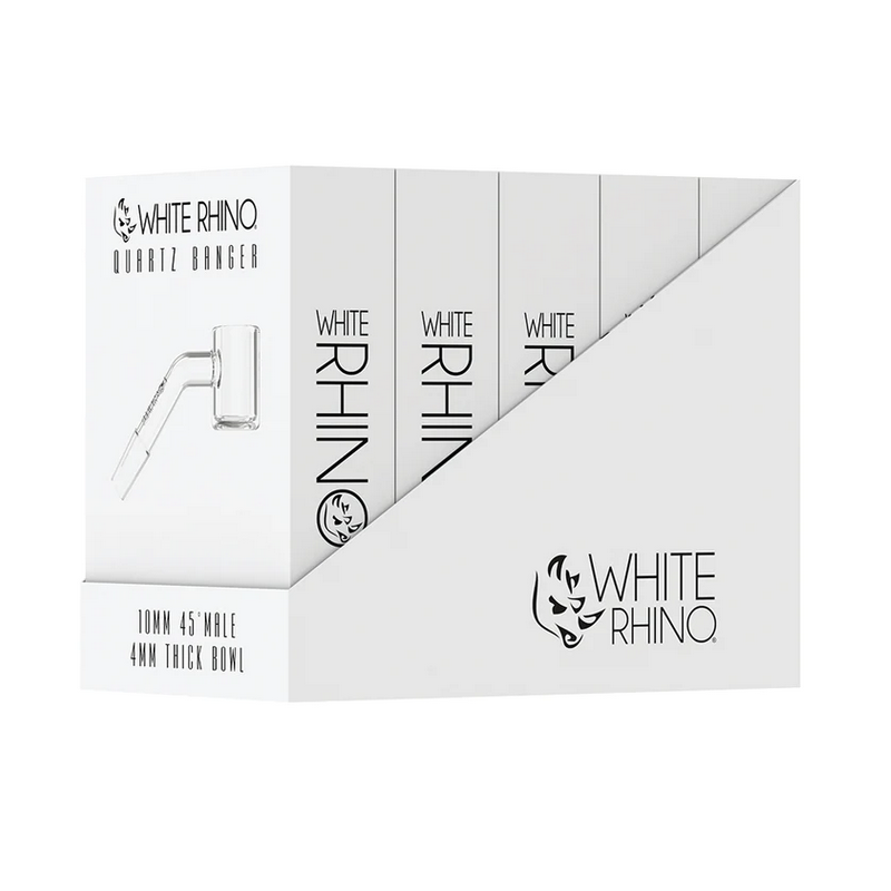 White Rhino 10MM 45° Male Quartz Banger 2MM - 5 count display