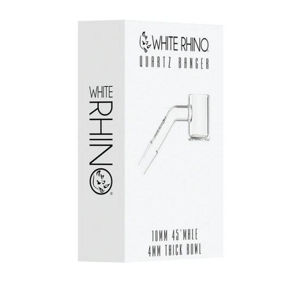 White Rhino 10MM 45° Male Quartz Banger 2MM - 5 count display