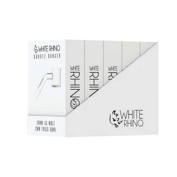 White Rhino 10MM 45° Male Quartz Banger 4MM - 5 count display