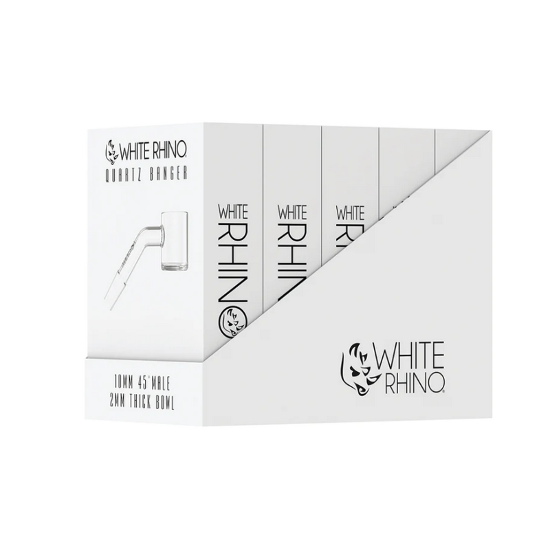 White Rhino 10MM 45° Male Quartz Banger 4MM - 5 count display