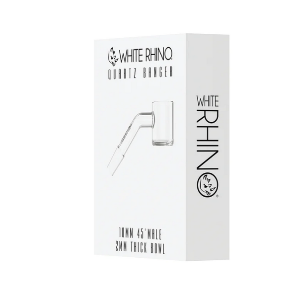 White Rhino 10MM 45° Male Quartz Banger 4MM - 5 count display